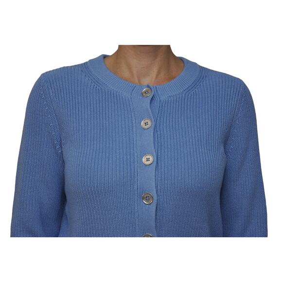 Michael Kors Crop Shaker Cardigan Sweater South Pacific Blue XS Nwt $175 - Picture 2 of 4
